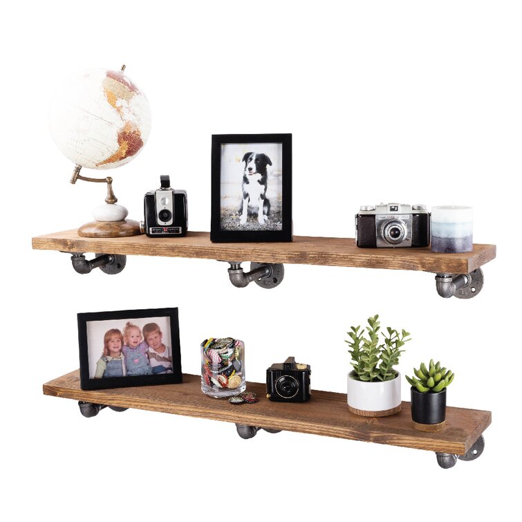 2 Piece Solid Wood Floating Shelf (Set of 2)