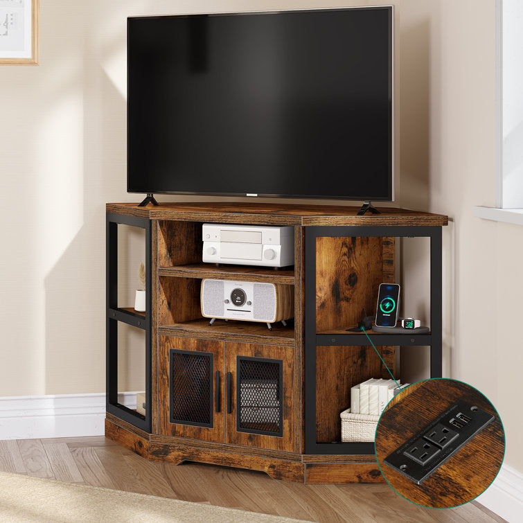 47'' Corner TV Stand with Media Storage for TVs up to 50'' for Living Room