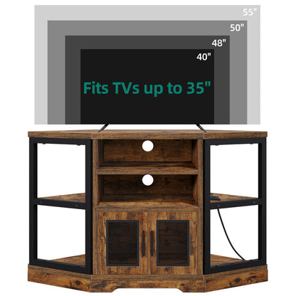 47'' Corner TV Stand with Media Storage for TVs up to 50'' for Living Room